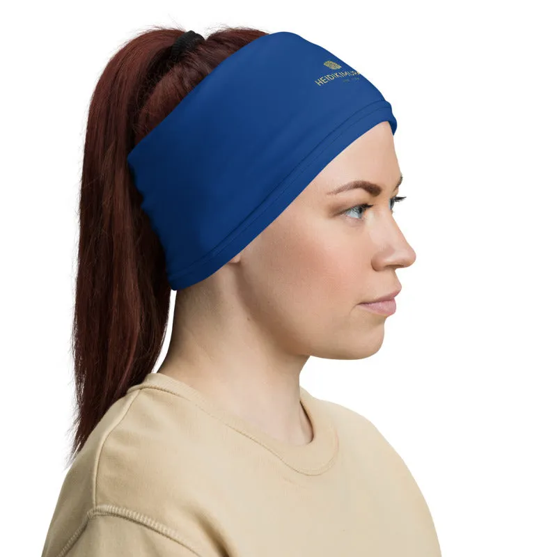 Navy Blue Face Mask Shield, Reusable Washable Headband Bandana-Made in USA/EU