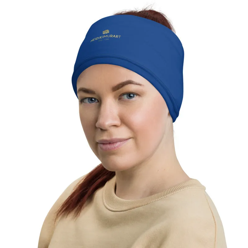 Navy Blue Face Mask Shield, Reusable Washable Headband Bandana-Made in USA/EU