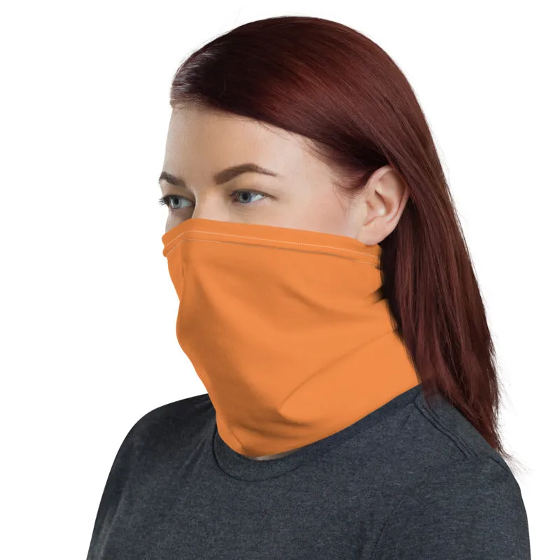 Orange Washable Face Masks Shield, Reusable Neck Warmer Bandana-Made in USA/EU