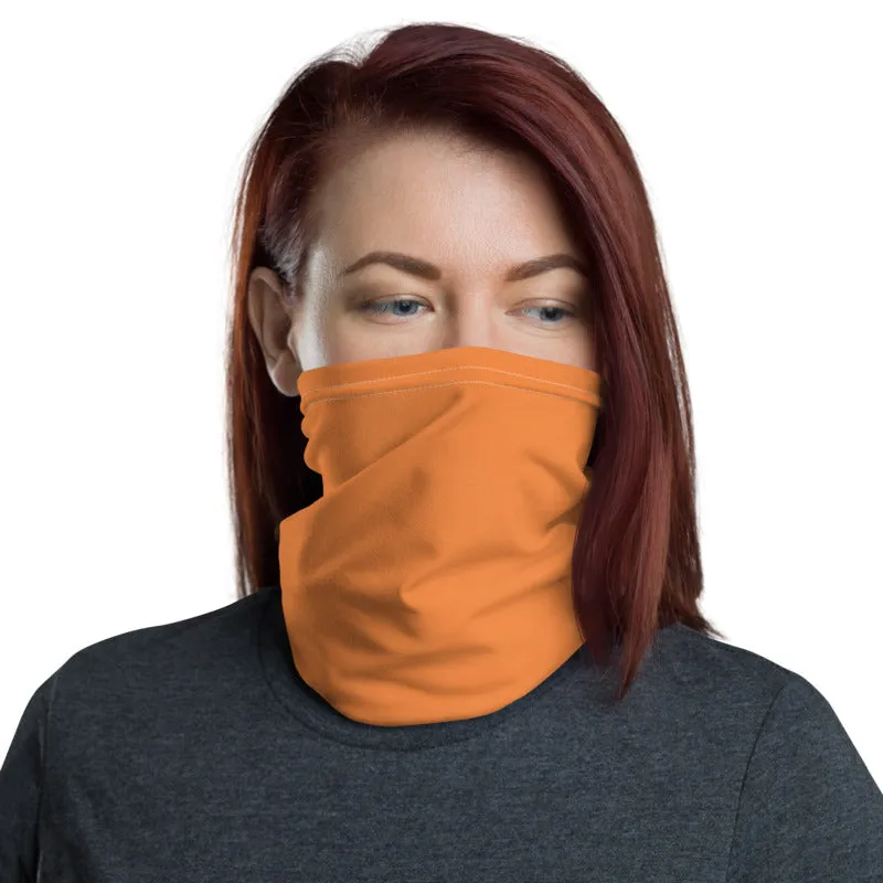 Orange Washable Face Masks Shield, Reusable Neck Warmer Bandana-Made in USA/EU