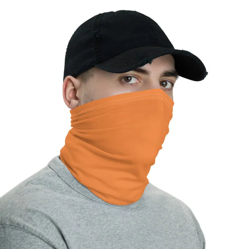 Orange Washable Face Masks Shield, Reusable Neck Warmer Bandana-Made in USA/EU