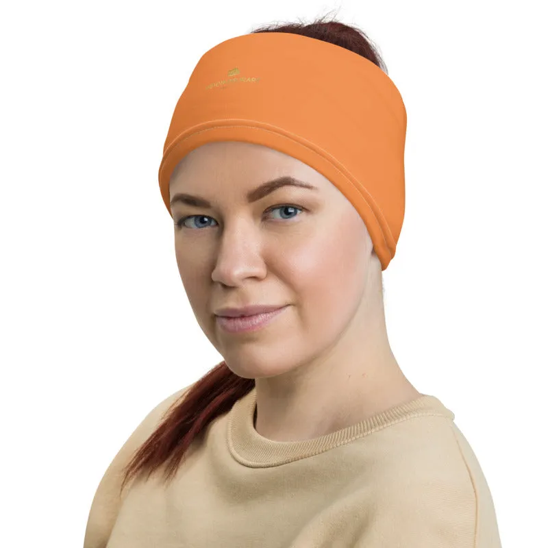 Orange Washable Face Masks Shield, Reusable Neck Warmer Bandana-Made in USA/EU