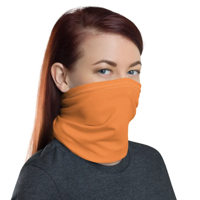 Orange Washable Face Masks Shield, Reusable Neck Warmer Bandana-Made in USA/EU