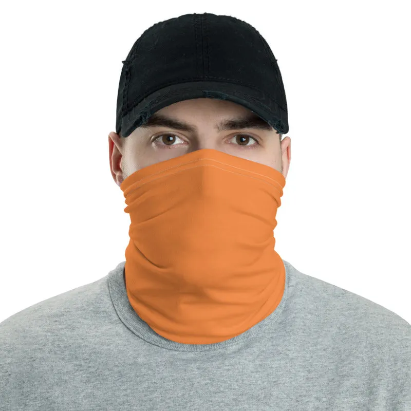 Orange Washable Face Masks Shield, Reusable Neck Warmer Bandana-Made in USA/EU