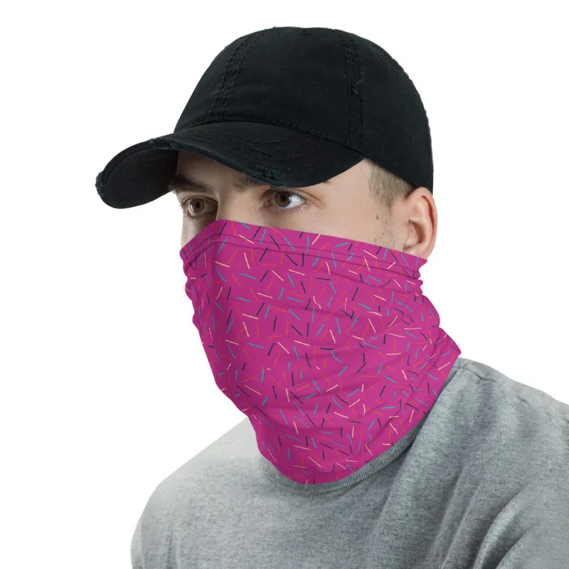 Pink Birthday Face Mask, Face Shield Headband Bandana Neck Warmer-Made in USA/EU