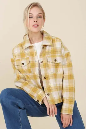 Plaid short Shacket with Pockets