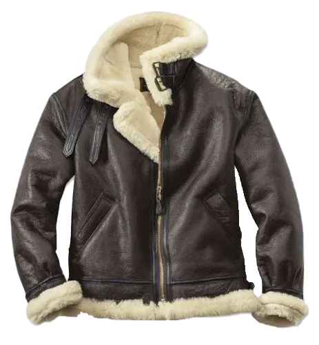 Premium RAF Pilot Genuine Shearling Brown Leather Jacket | Men's Bomber Jacket