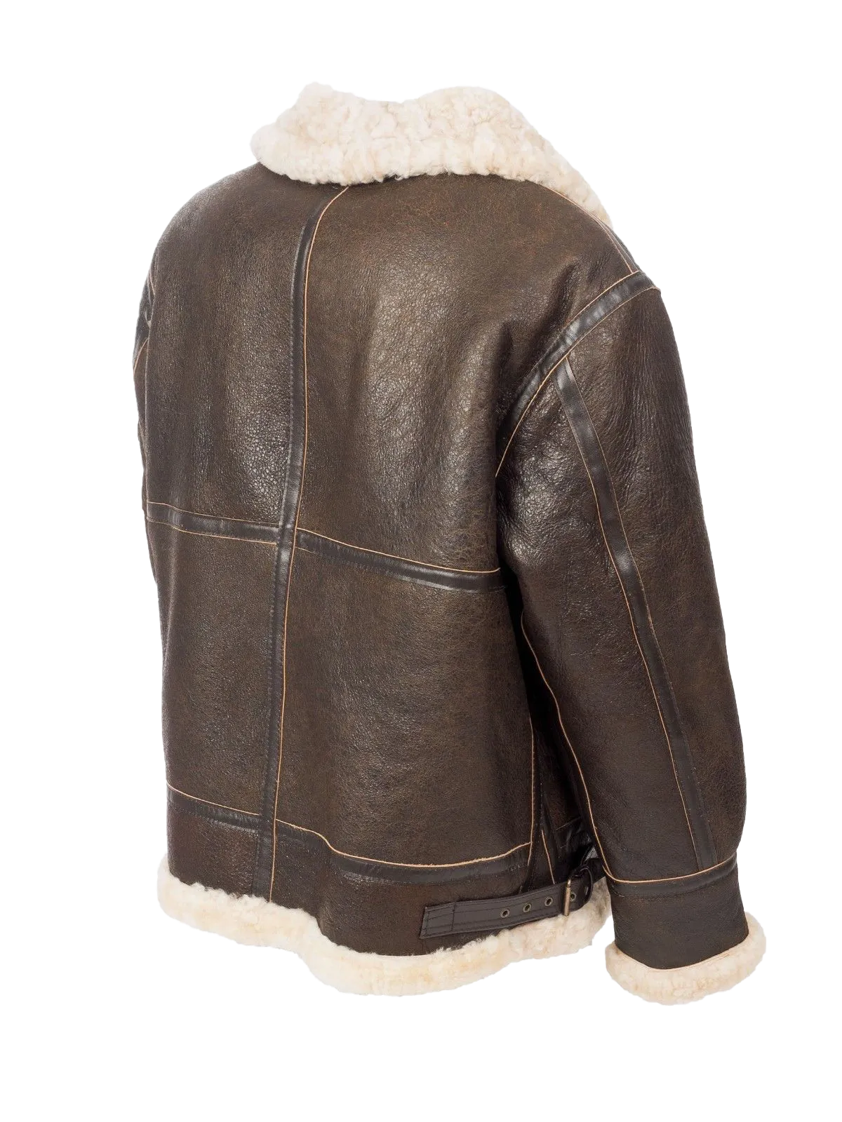 Premium RAF Pilot Genuine Shearling Brown Leather Jacket | Men's Bomber Jacket