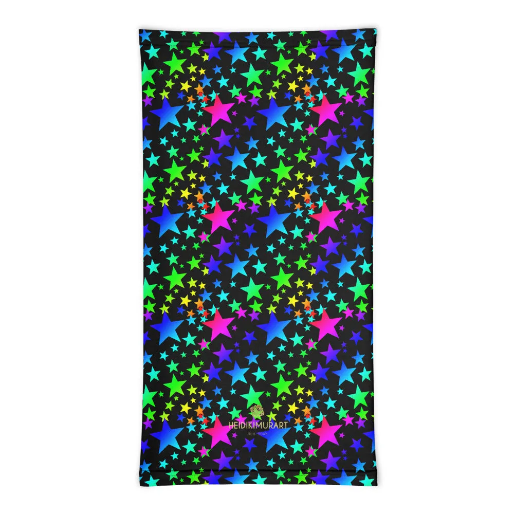 Rainbow Stars Face Mask, Rainbow Print Best Face Cover Shield, Reusable Washable Bandana-Made in USA/EU