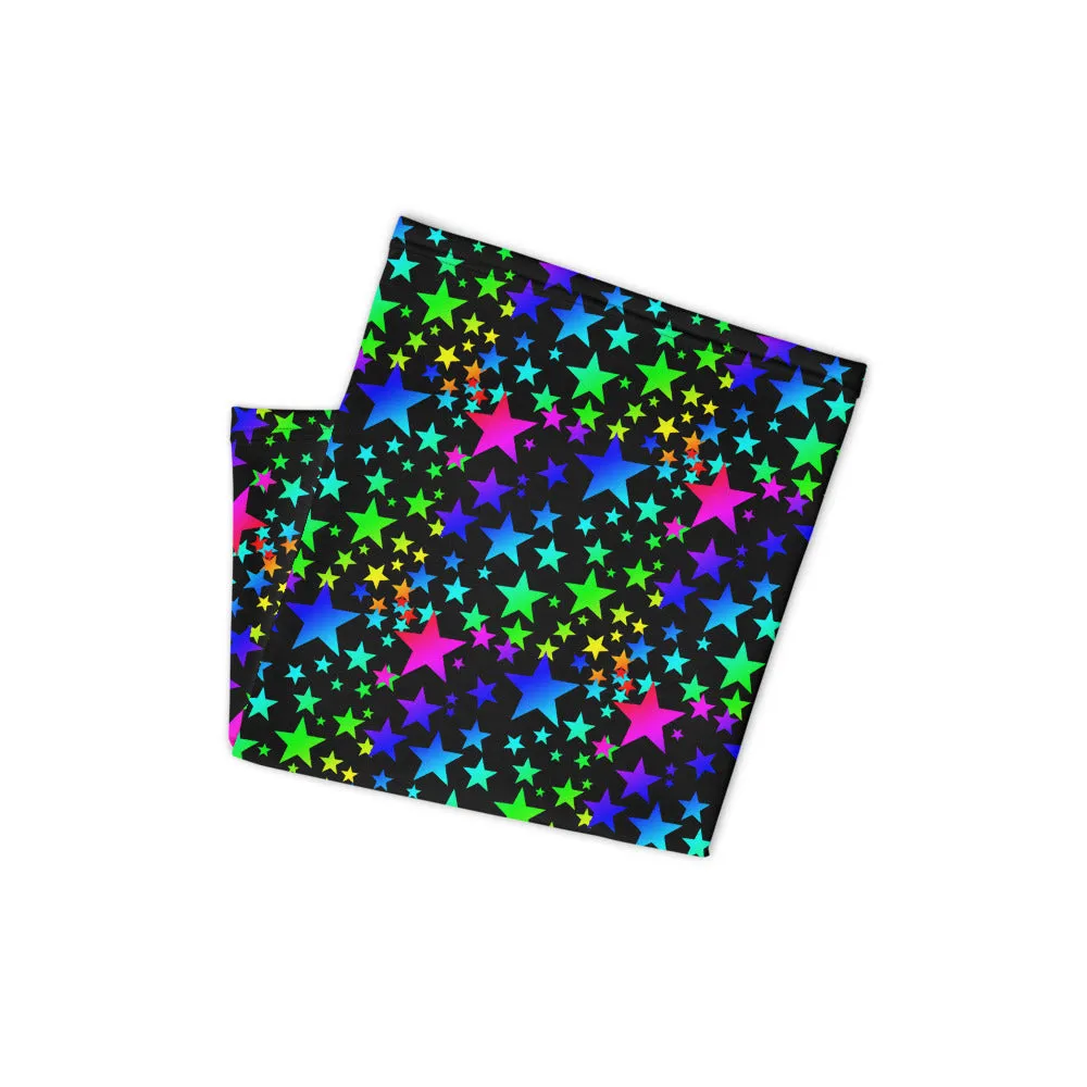 Rainbow Stars Face Mask, Rainbow Print Best Face Cover Shield, Reusable Washable Bandana-Made in USA/EU