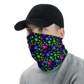 Rainbow Stars Face Mask, Rainbow Print Best Face Cover Shield, Reusable Washable Bandana-Made in USA/EU