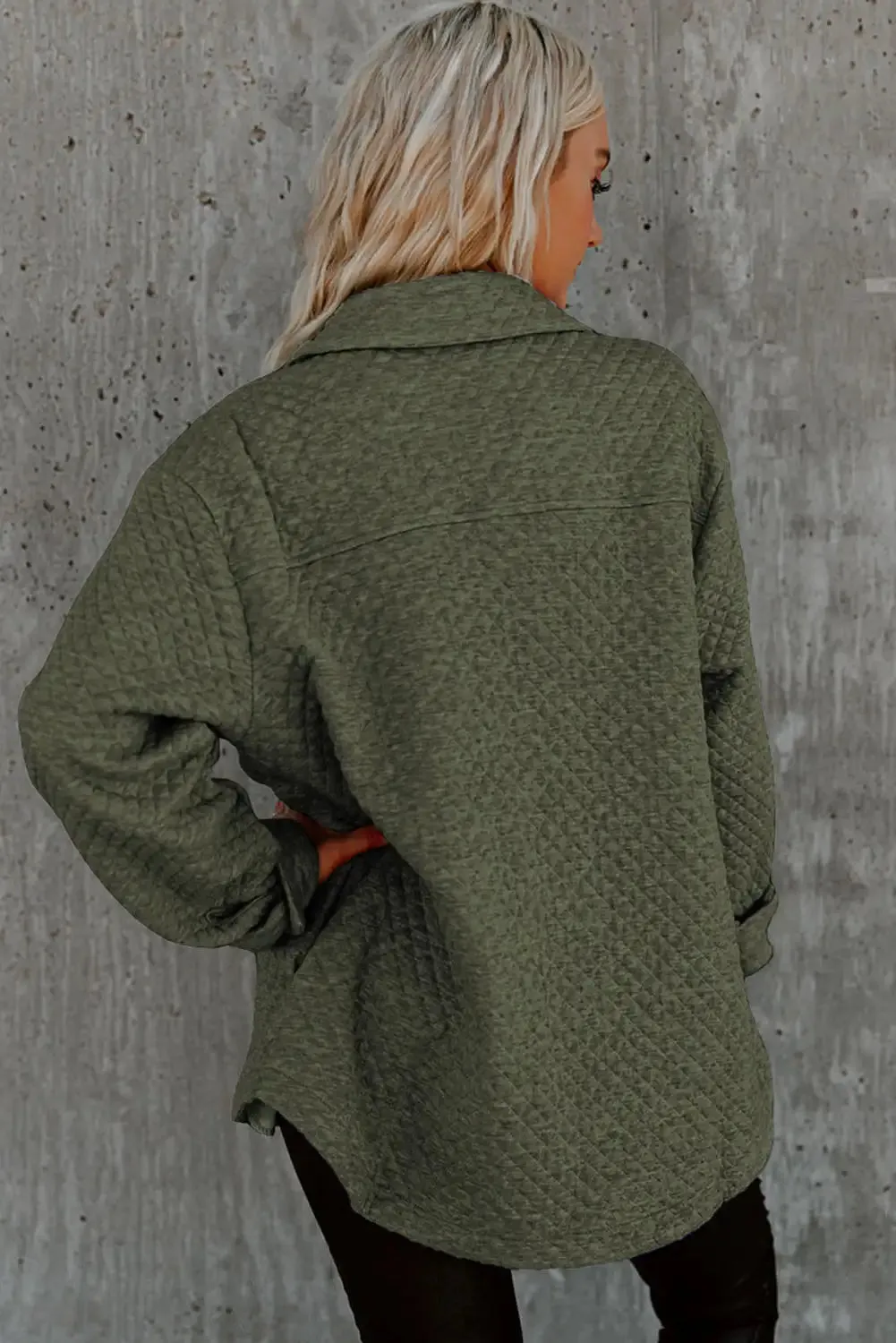 Retro Quilted Green Shacket