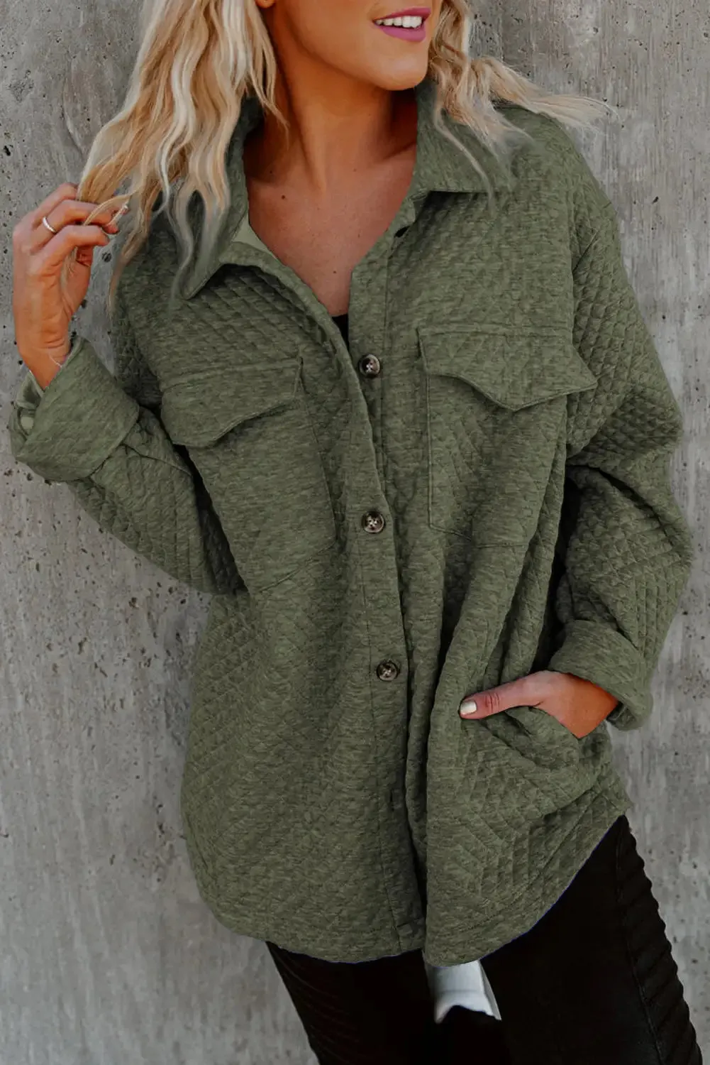 Retro Quilted Green Shacket