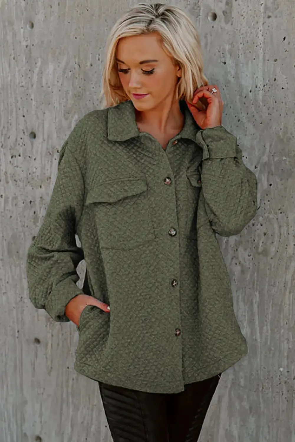 Retro Quilted Green Shacket