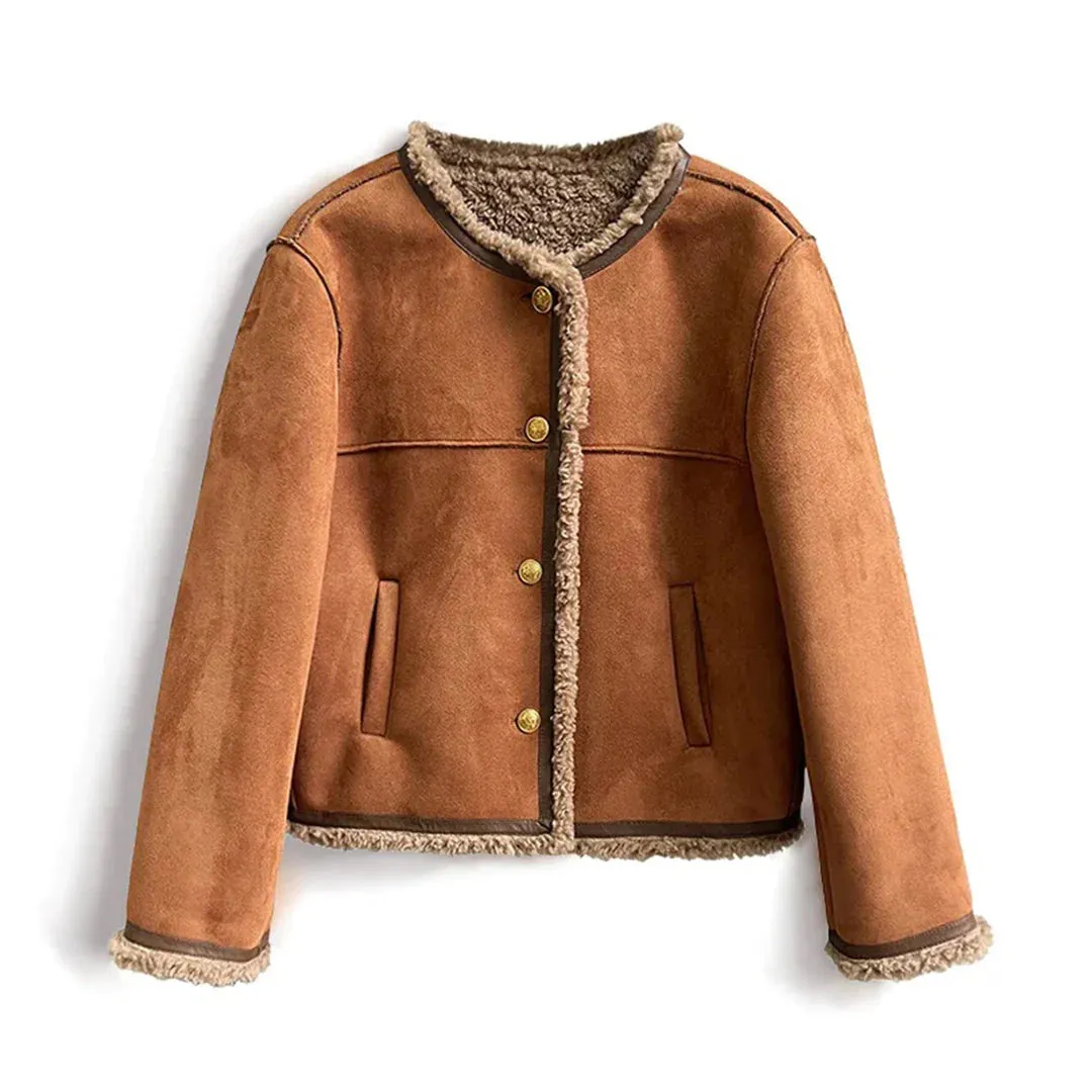 Rosalie - Shearling Button Jacket