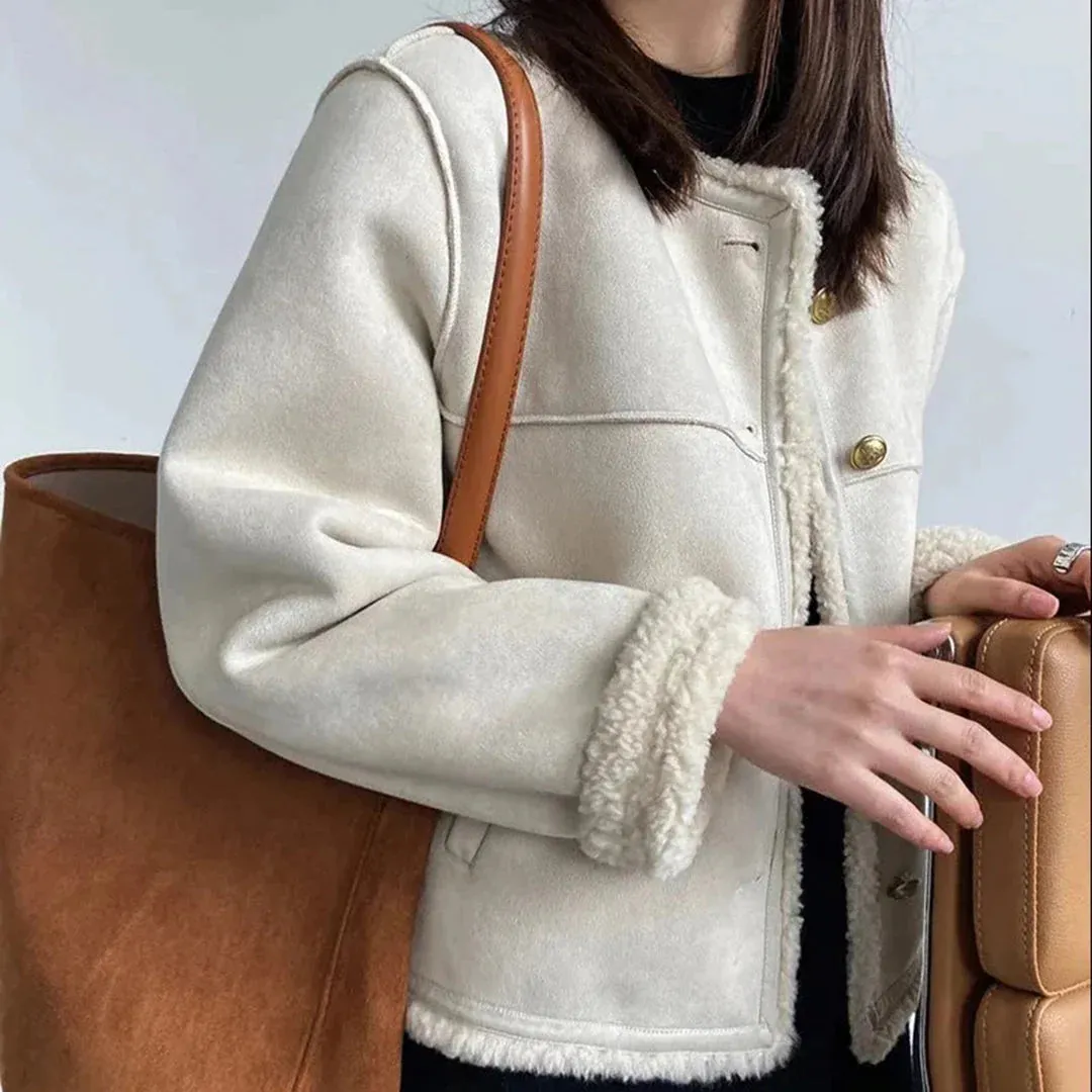 Rosalie - Shearling Button Jacket