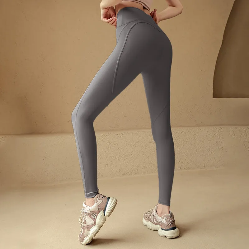 Ruched Crossover Leggings Nake Feel High Waisted Activewear