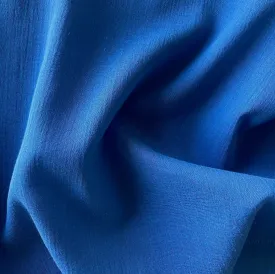 Semi-Sheer Royal Blue Crinkled Cotton Gauze