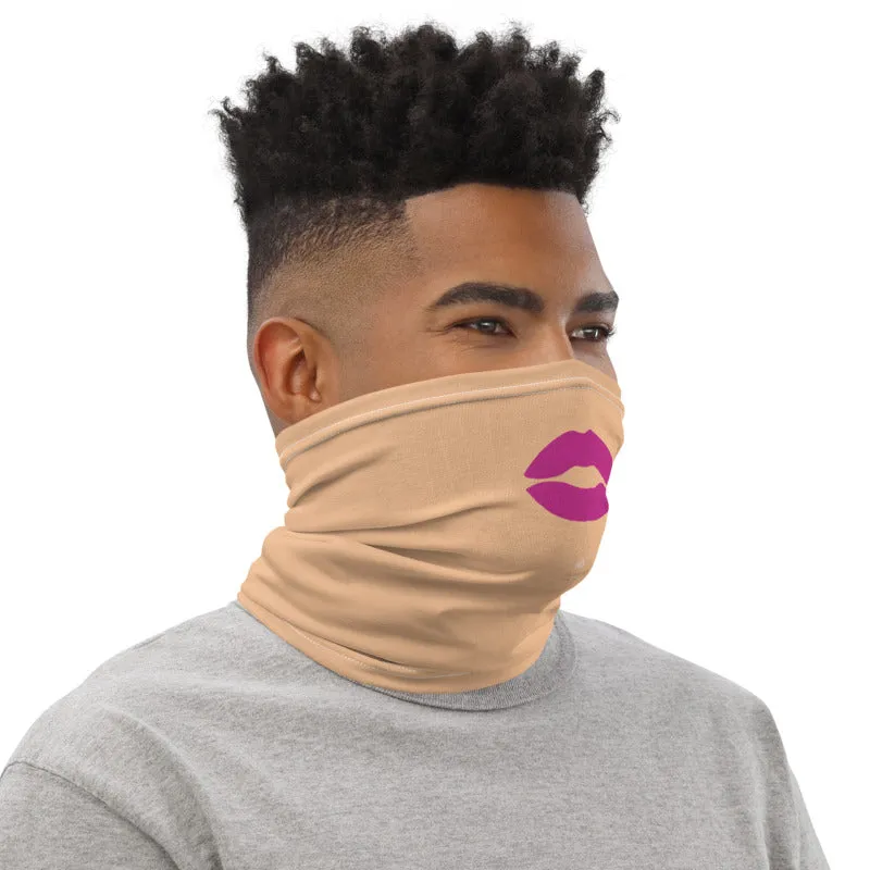 Sexy Pink Lips Neck Gaiter, Funny Washable Reusable Face Mask Coverings-Made in USA/EU