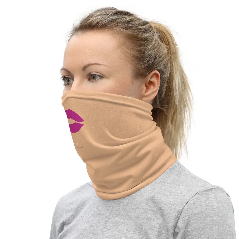 Sexy Pink Lips Neck Gaiter, Funny Washable Reusable Face Mask Coverings-Made in USA/EU