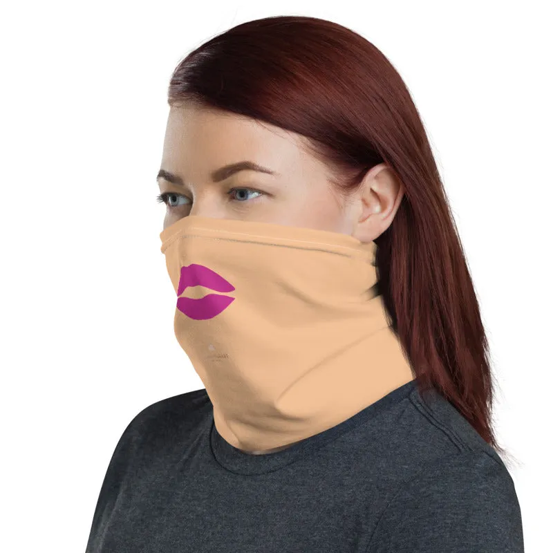 Sexy Pink Lips Neck Gaiter, Funny Washable Reusable Face Mask Coverings-Made in USA/EU