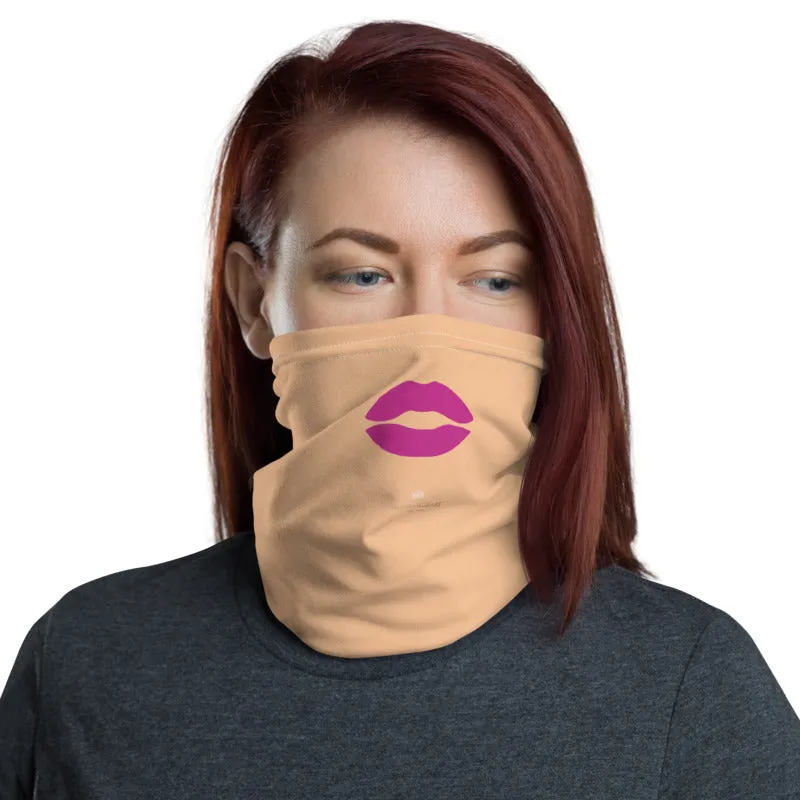 Sexy Pink Lips Neck Gaiter, Funny Washable Reusable Face Mask Coverings-Made in USA/EU