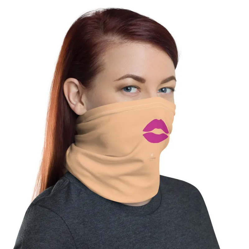 Sexy Pink Lips Neck Gaiter, Funny Washable Reusable Face Mask Coverings-Made in USA/EU