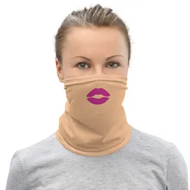 Sexy Pink Lips Neck Gaiter, Funny Washable Reusable Face Mask Coverings-Made in USA/EU