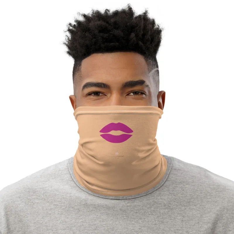 Sexy Pink Lips Neck Gaiter, Funny Washable Reusable Face Mask Coverings-Made in USA/EU