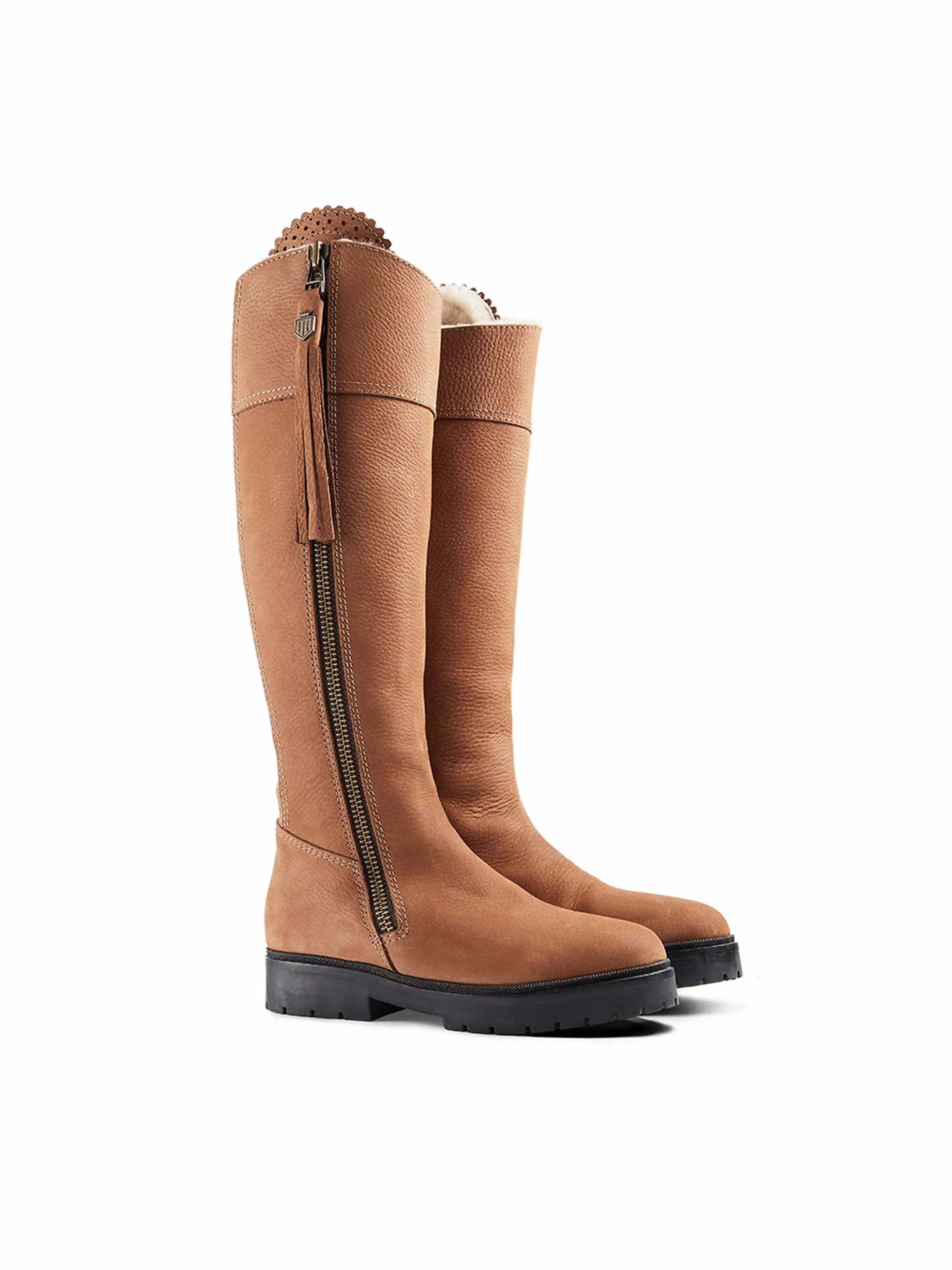 Shearling Lined Regina (Sporting Fit) - Cognac Nubuck