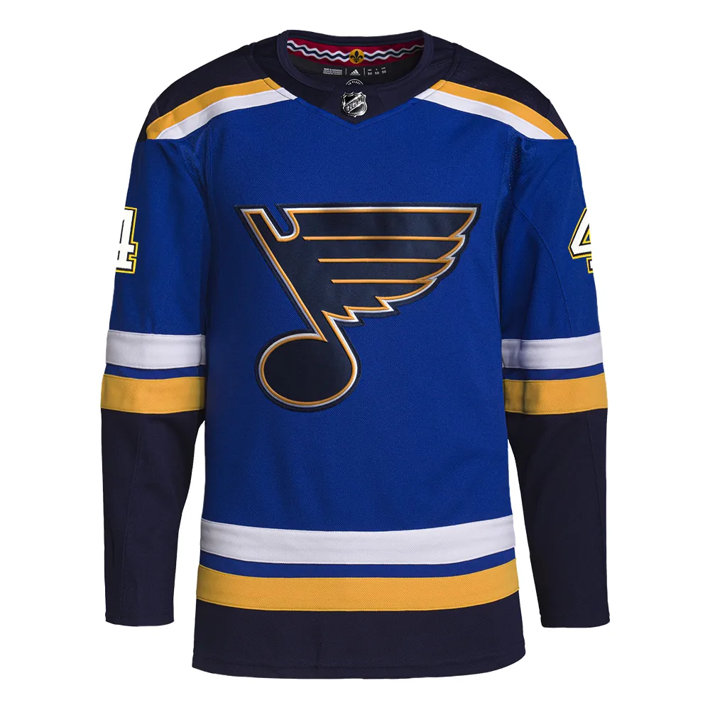 ST. LOUIS BLUES ADIDAS AUTHENTIC PRO-STITCH LEDDY #4 HOME JERSEY - BLUE