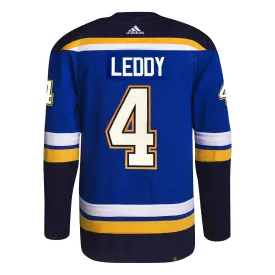 ST. LOUIS BLUES ADIDAS AUTHENTIC PRO-STITCH LEDDY #4 HOME JERSEY - BLUE