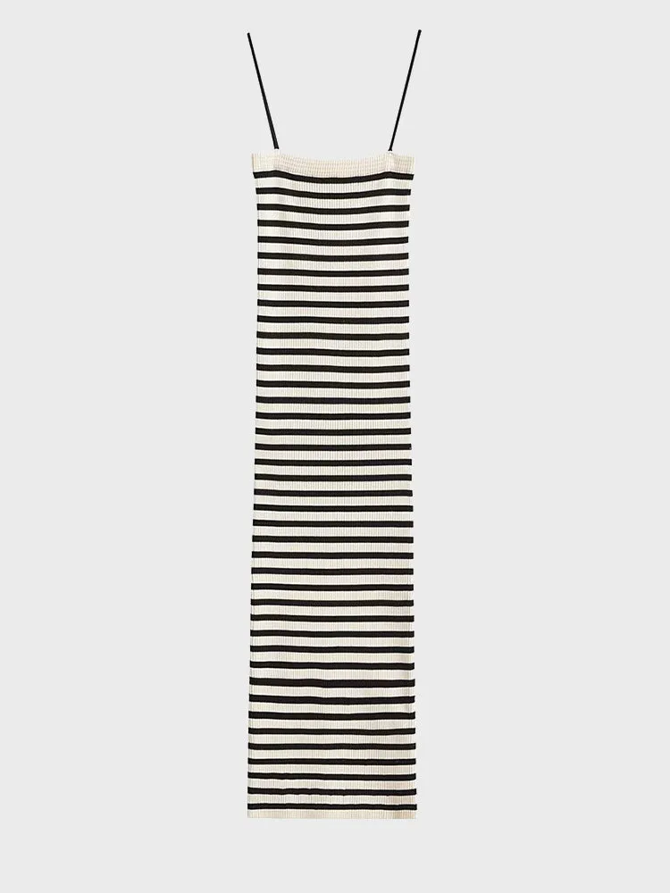 StripeKnit Slim Dress