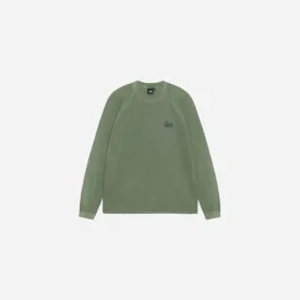 STUSSY RAGLAN THERMAL LS CREW PINE