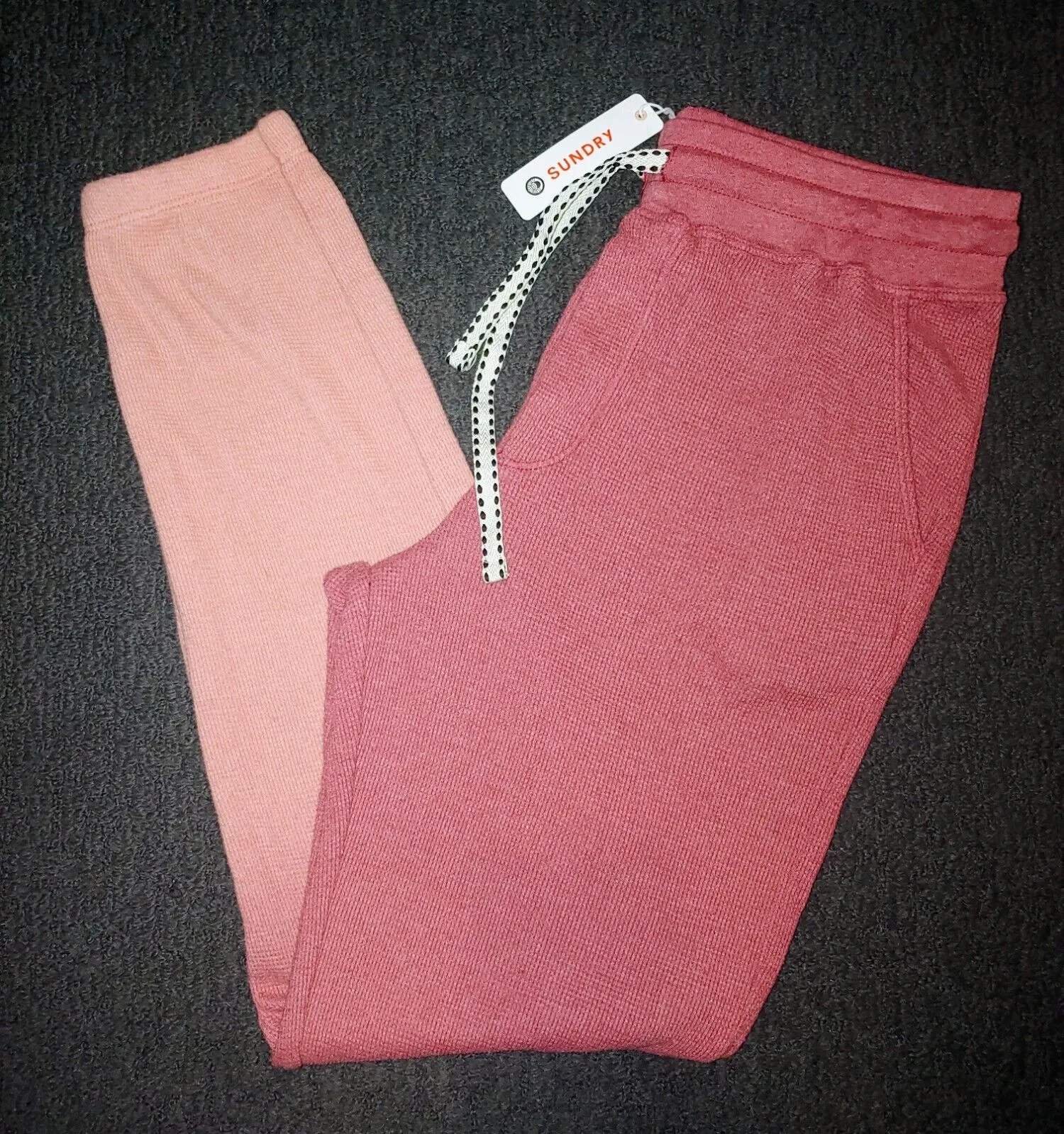 SUNDRY Women's Adobe Brick Dip-Dye Joggers Distressed Thermal Sweatpants Size 1