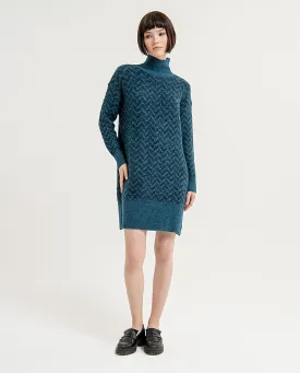 Surkana jacquard knit mini dress blue