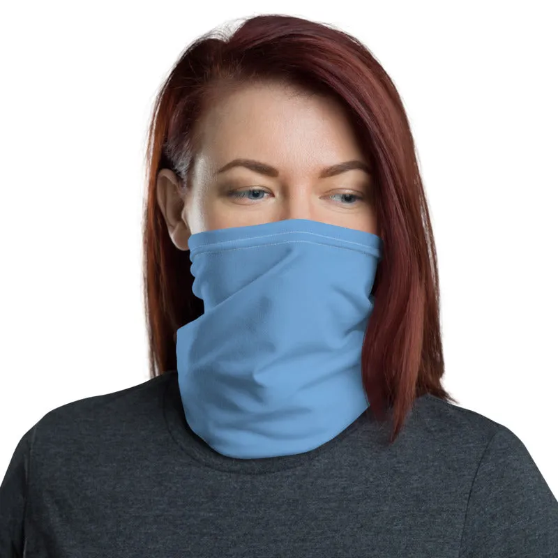 Sweet Blue Face Mask Shield, Reusable Washable Headband Bandana-Made in USA/EU