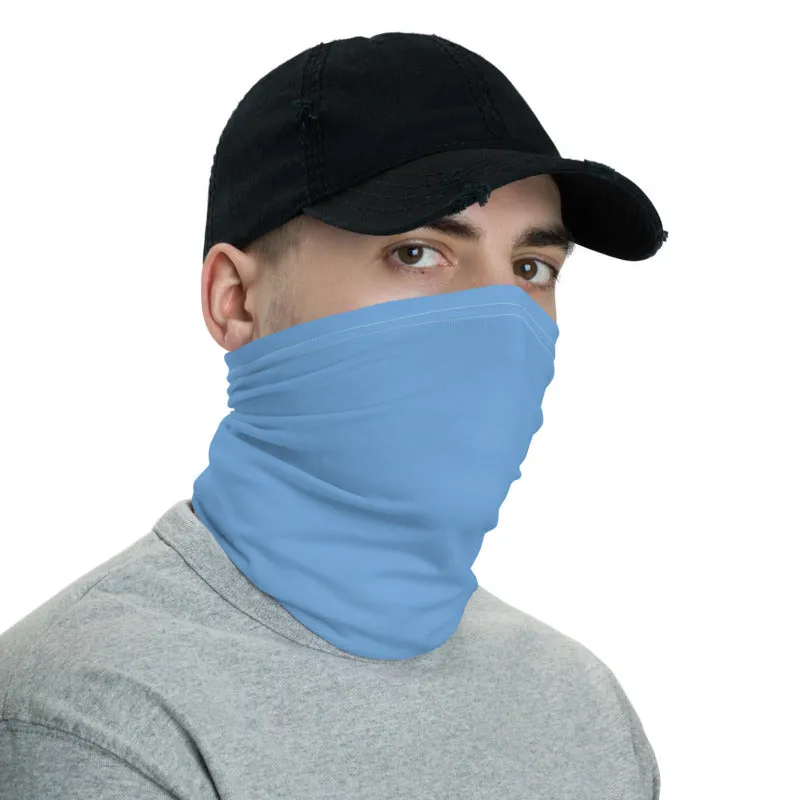 Sweet Blue Face Mask Shield, Reusable Washable Headband Bandana-Made in USA/EU