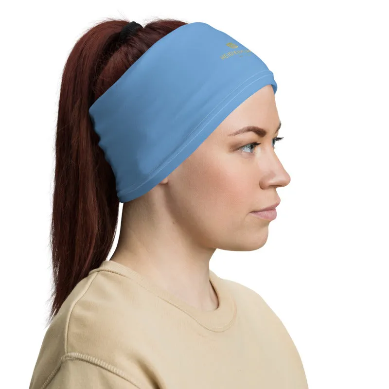 Sweet Blue Face Mask Shield, Reusable Washable Headband Bandana-Made in USA/EU