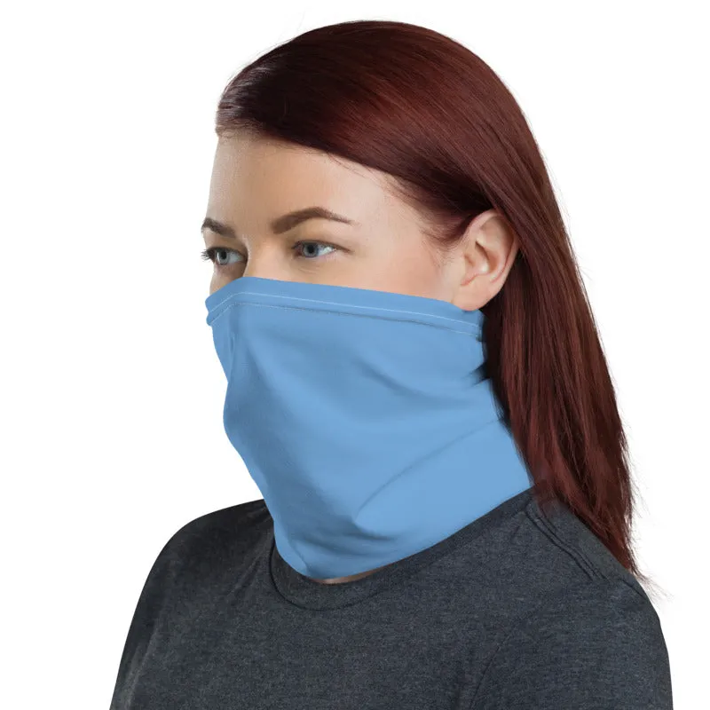 Sweet Blue Face Mask Shield, Reusable Washable Headband Bandana-Made in USA/EU