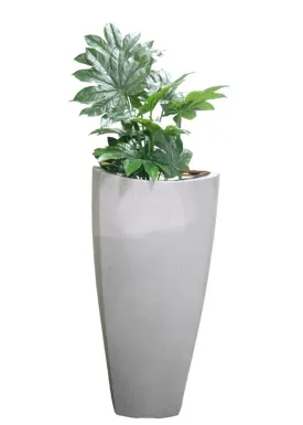 Taupe Tall Fibre Planter Wave