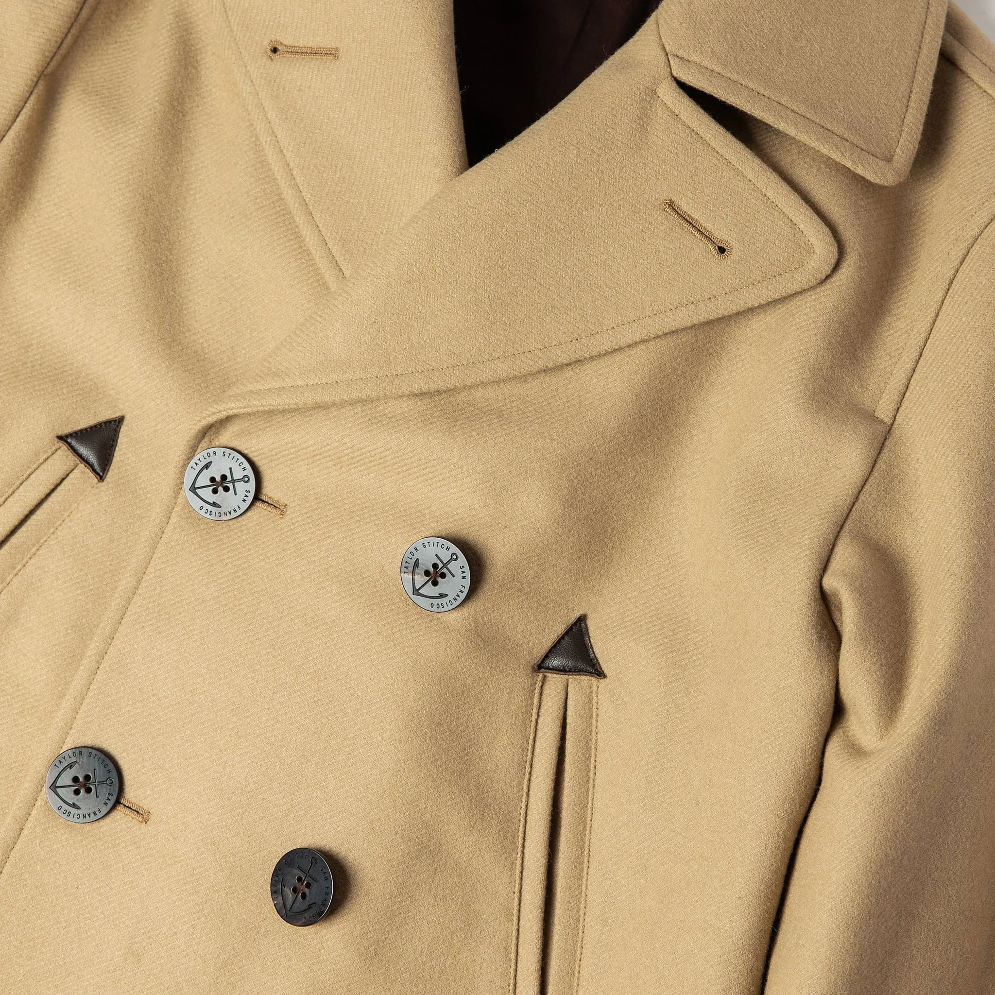 The Mendocino Peacoat in Camel Wool