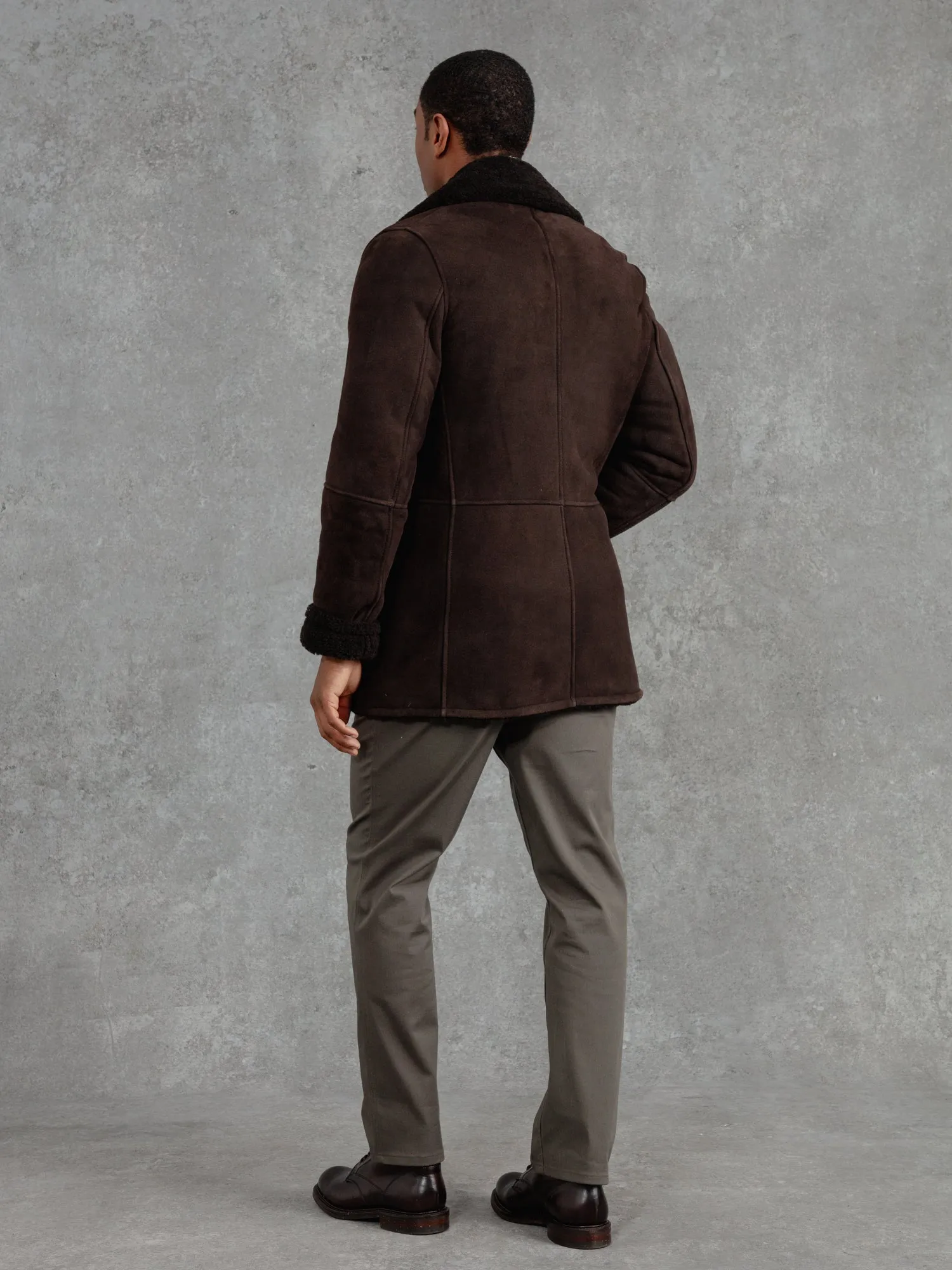 The Suede Shearling Peacoat