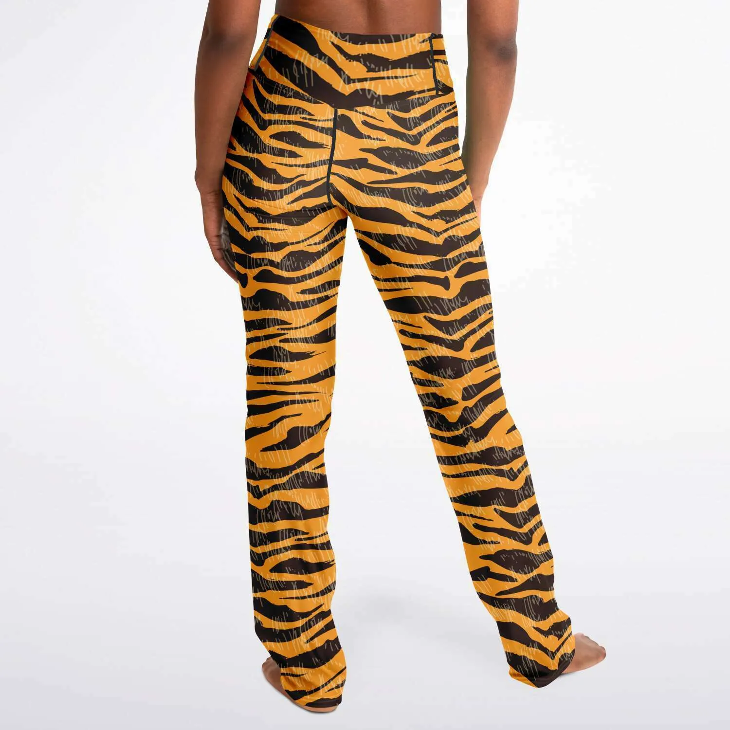 Tiger print flare leggings with pockets