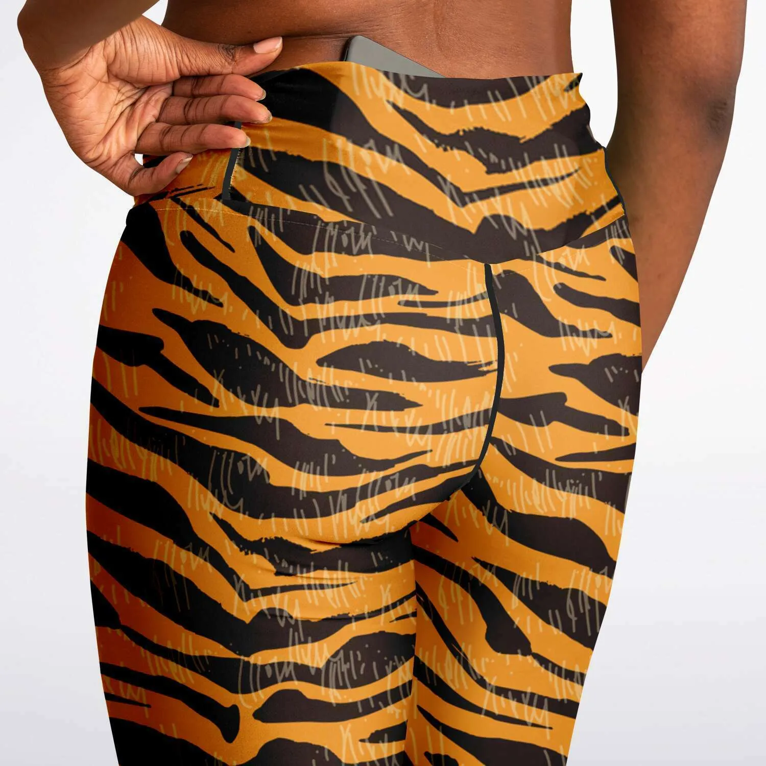 Tiger print flare leggings with pockets