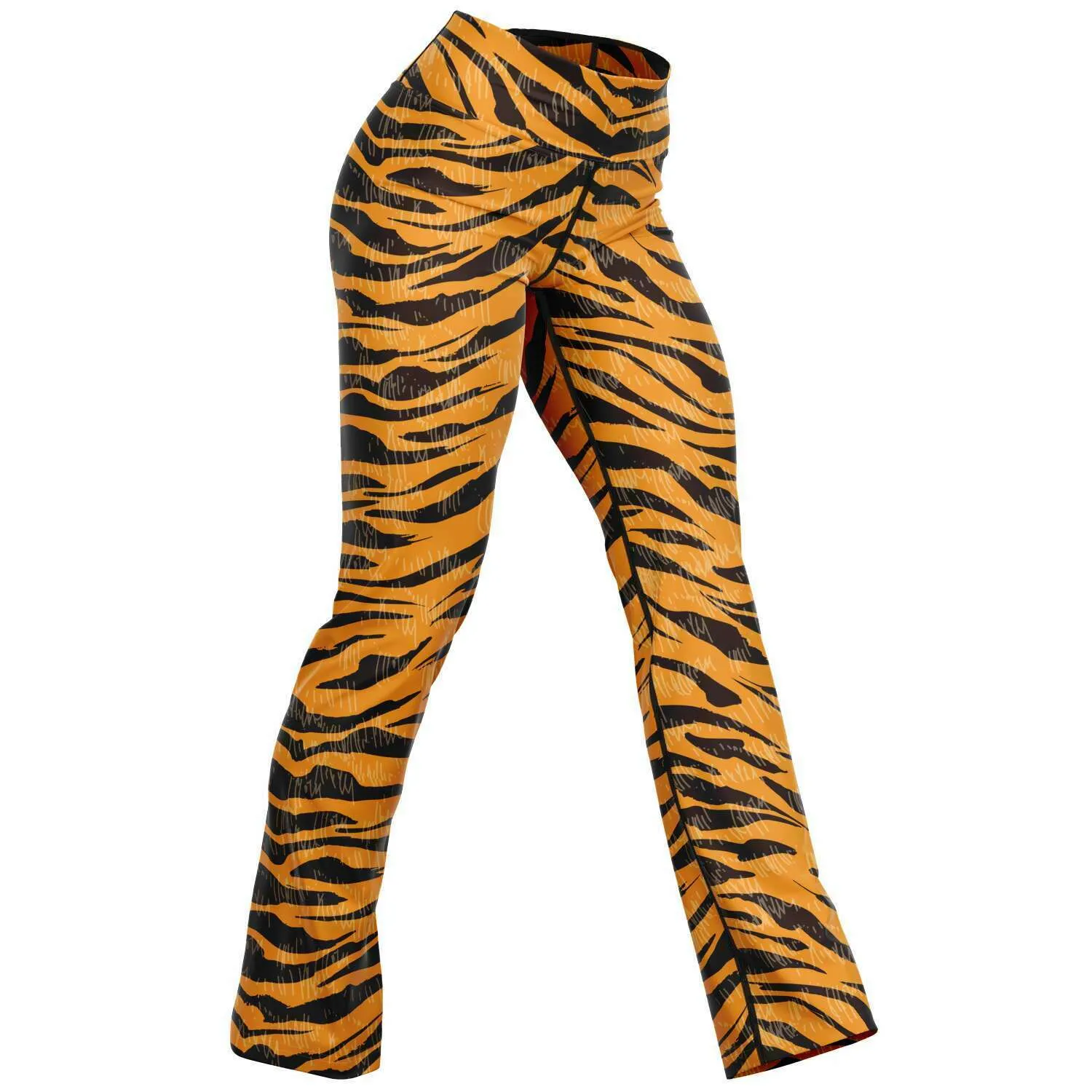 Tiger print flare leggings with pockets