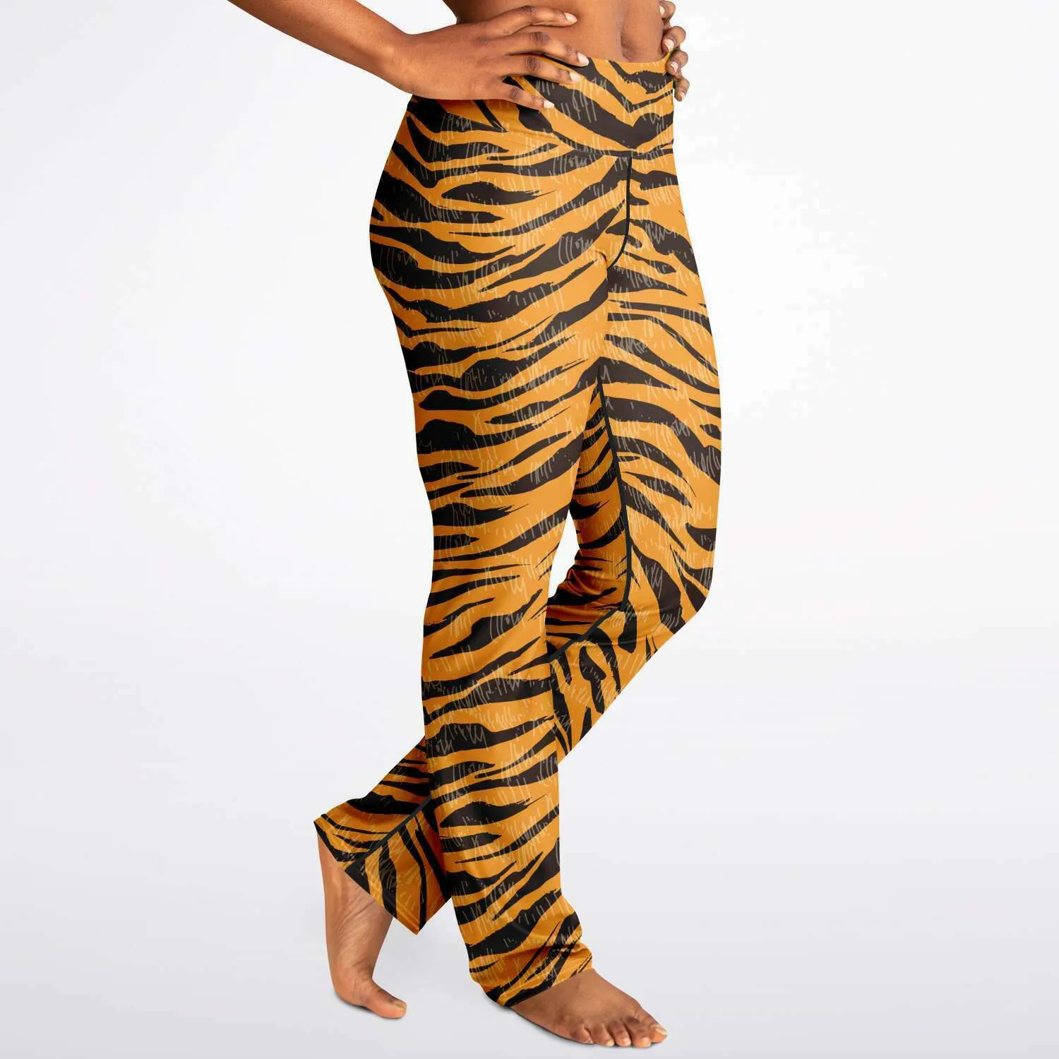 Tiger print flare leggings with pockets