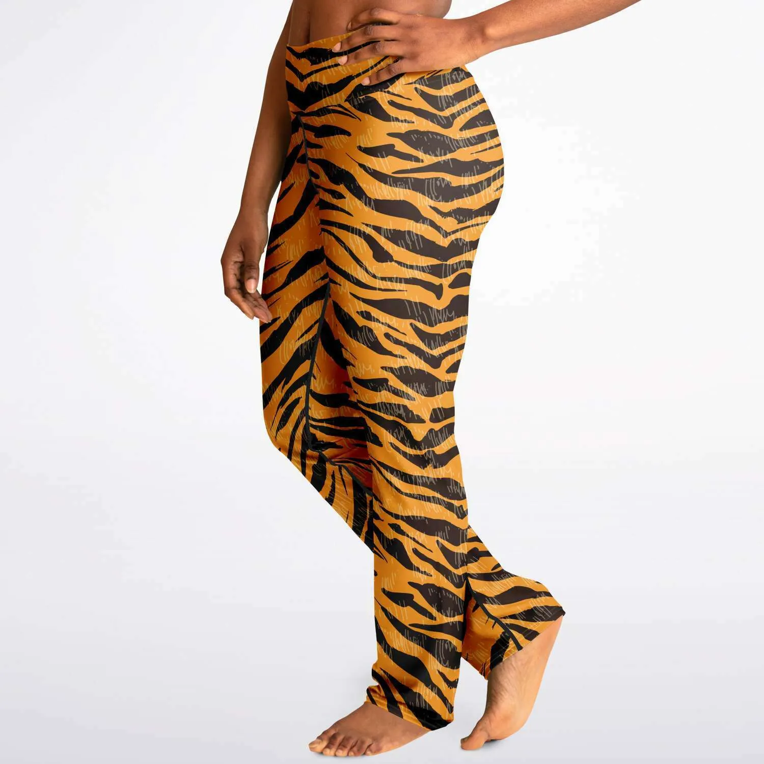 Tiger print flare leggings with pockets