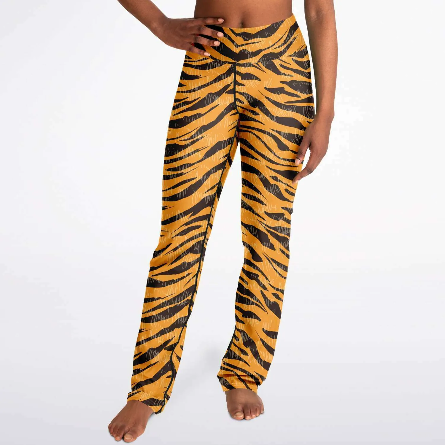 Tiger print flare leggings with pockets