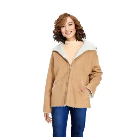 UGG Jody Faux Shearling Zip Up Chestnut Hoodie Jacket - Women's